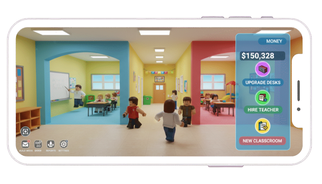 Roblox Mod APK school simulator game showing a high money balance. Find the Roblox Mod APK safe download for unlimited Robux and no ban features. This is the Roblox Mod APK 2025 update.