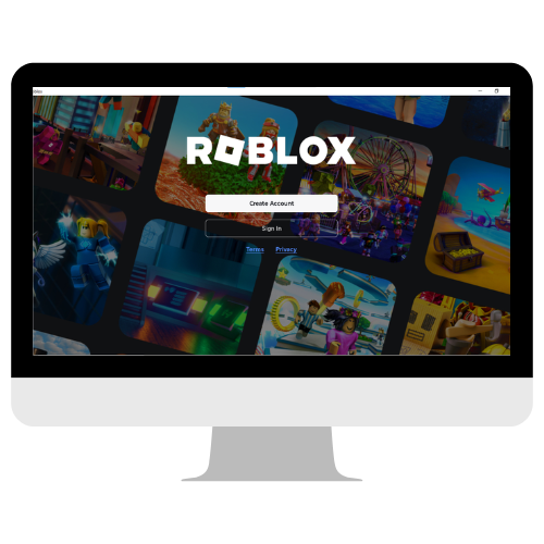 Signin or Signup Screen of Roblox for PC is visible.